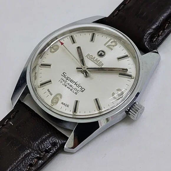 Vintage ROAMER SUPERKING INCABLOC 17-Jewels 100% Genuine 70s Made Swiss Watch